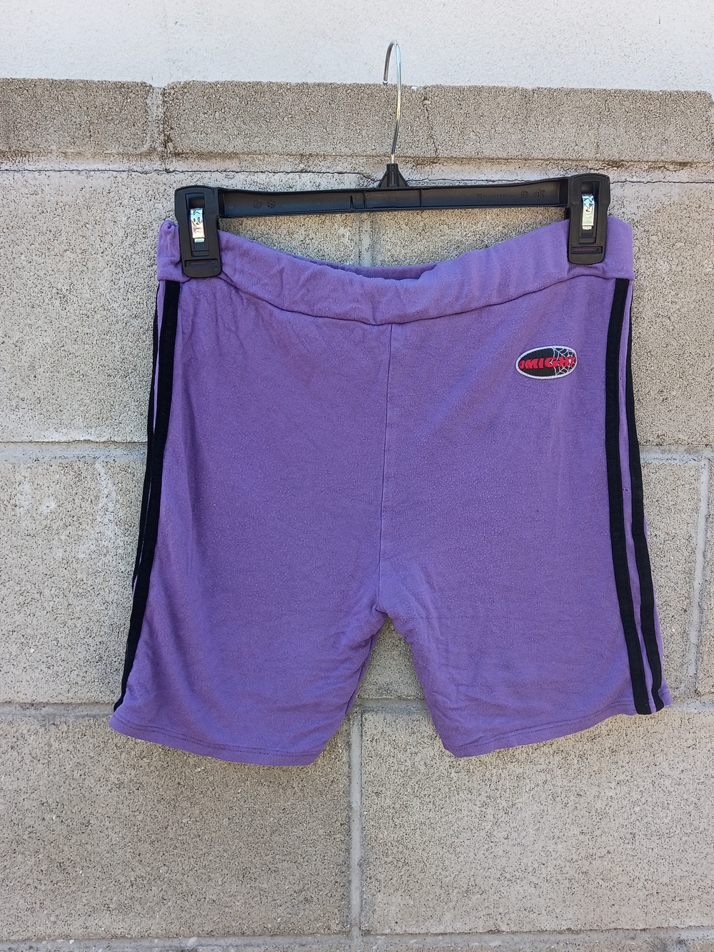Omighty Purple Athletic Shorts with Black Side Stripes